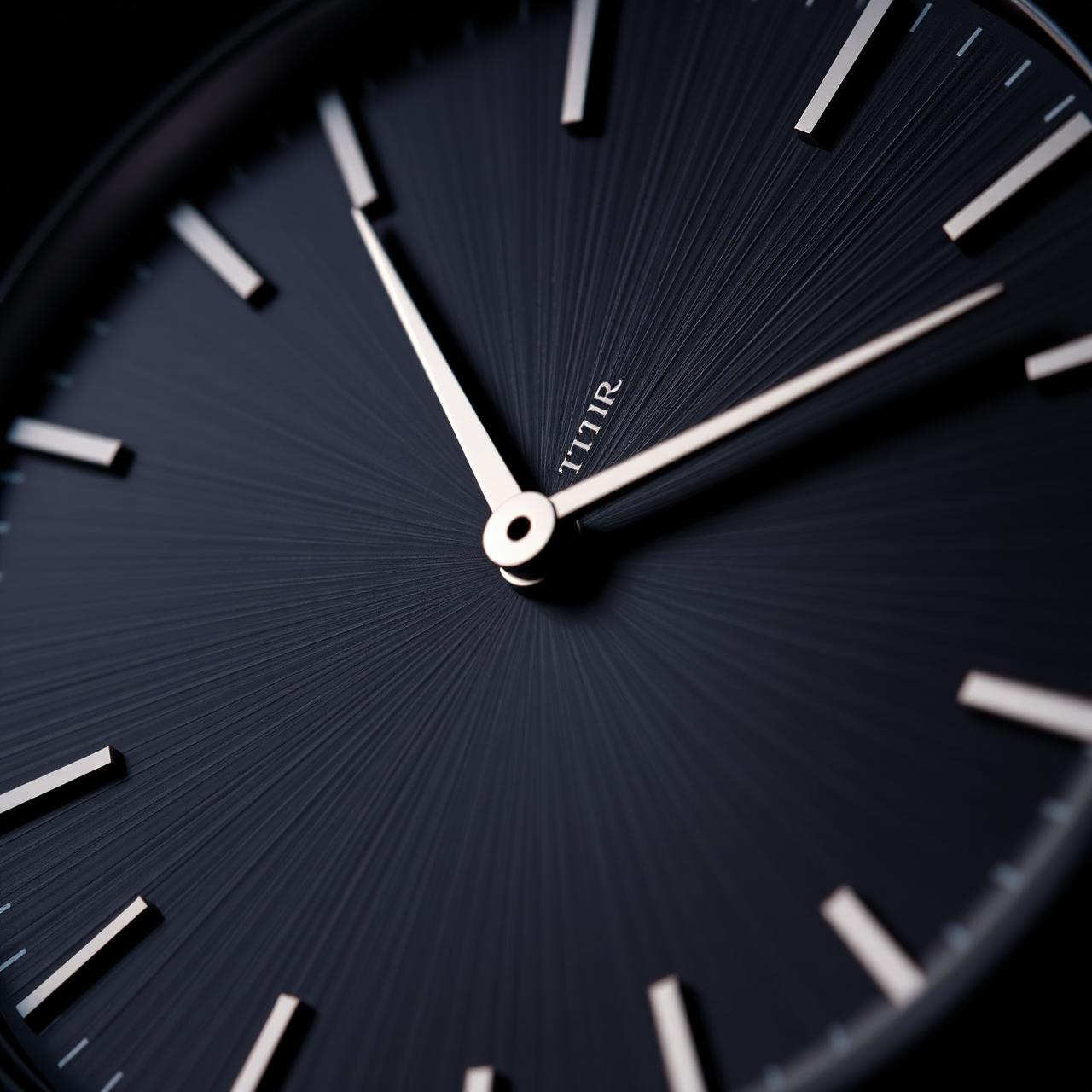 Vertical-brush black dial macro